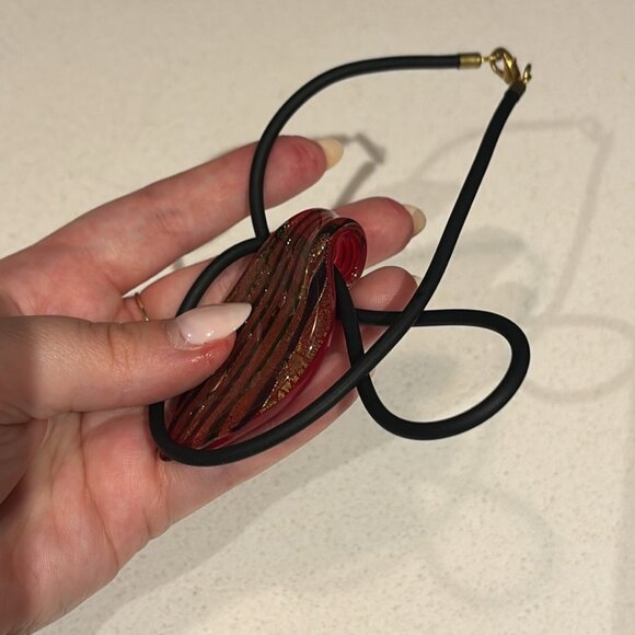 Authentic Murano Glass Pendant Cord Necklace - Picture 6 of 6